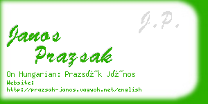 janos prazsak business card